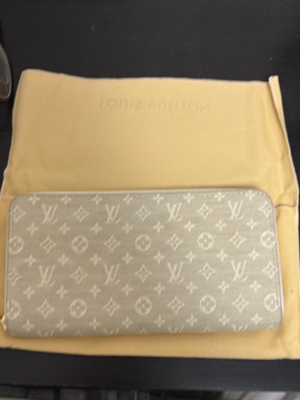 Louis Vuitton Cream Monogram Zip-Around Wallet